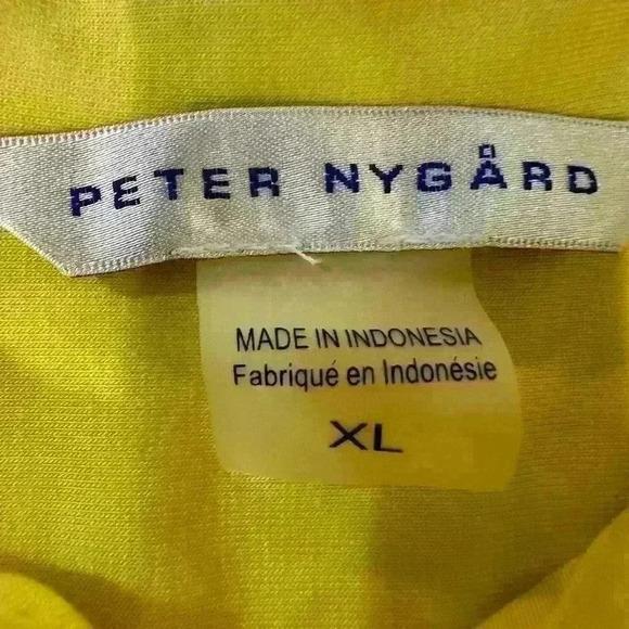 Peter Nygard Yellow Knit Button Down Top Size XL - Picture 2 of 3